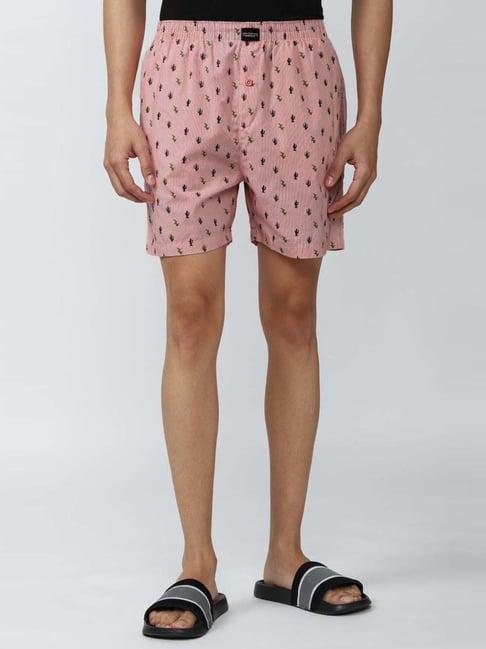 peter england pink cotton regular fit printed boxers