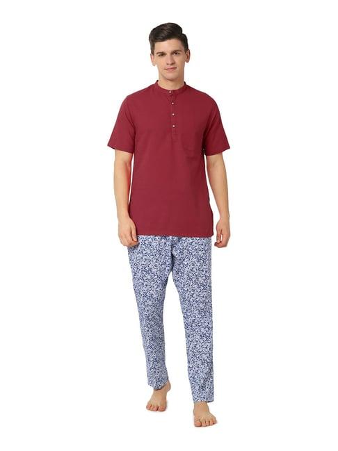 peter england red kurta bottom set