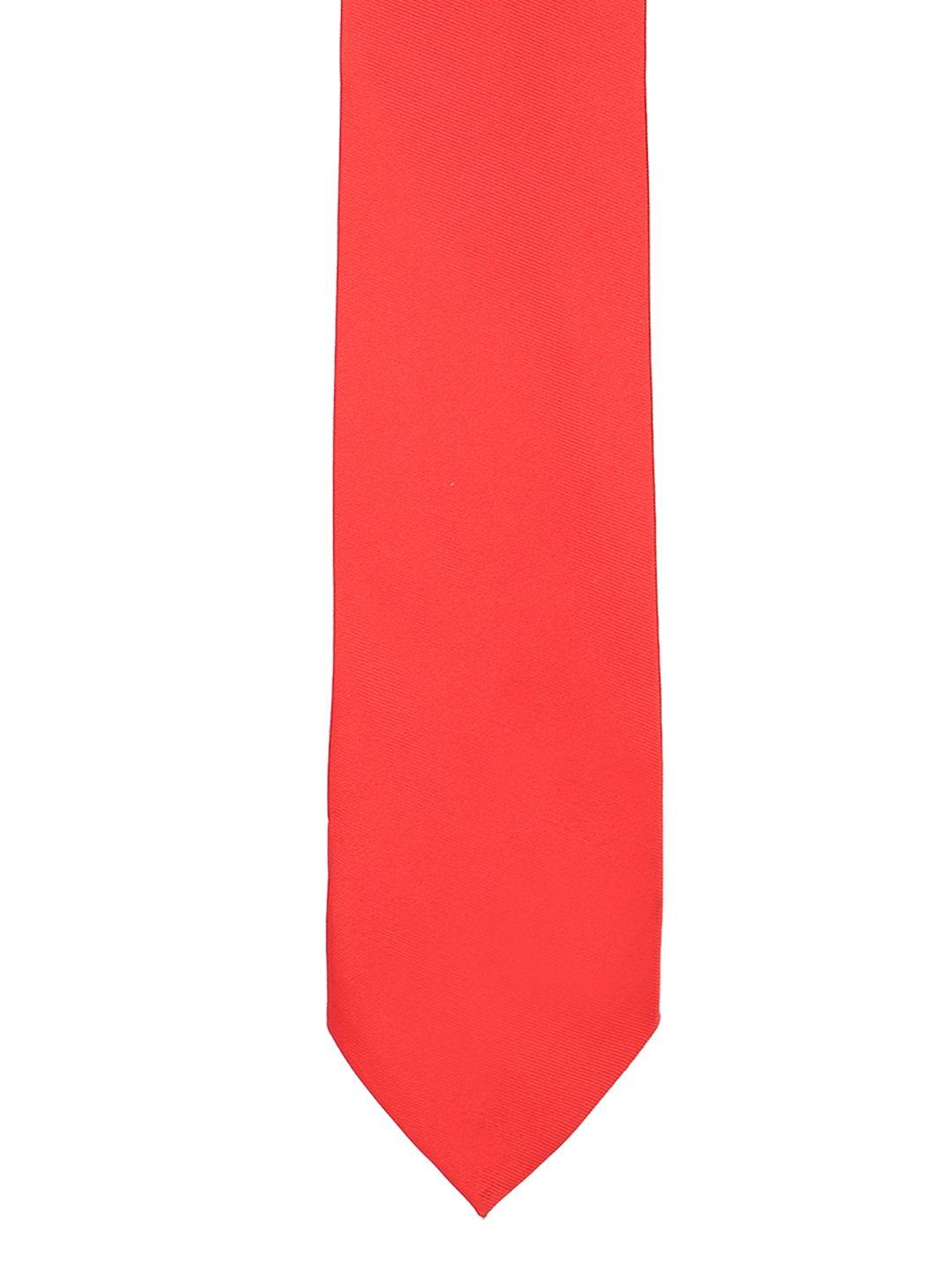 peter england red solid broad tie
