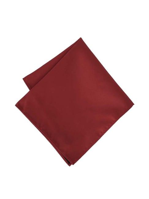 peter england red solid pocket square