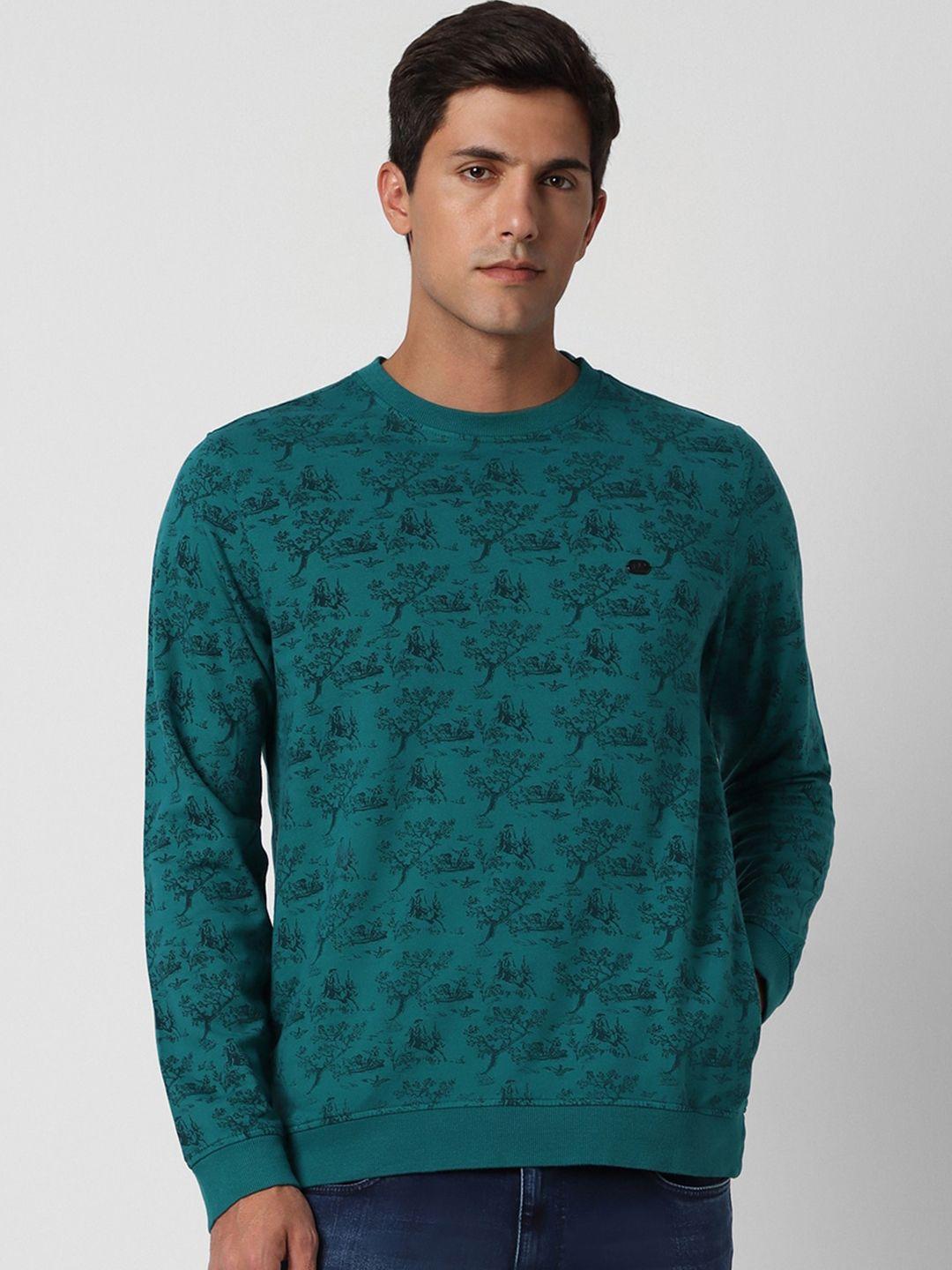 peter england round neck printed cotton sweatshirt