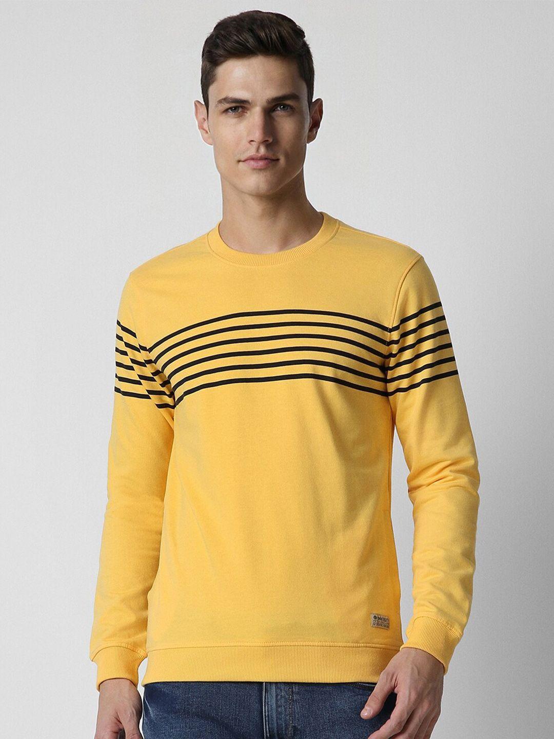 peter england university striped cotton pullover