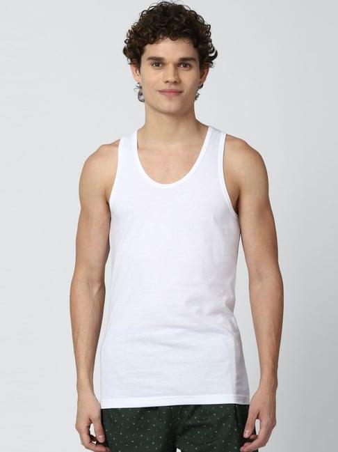 peter england white cotton regular fit vests