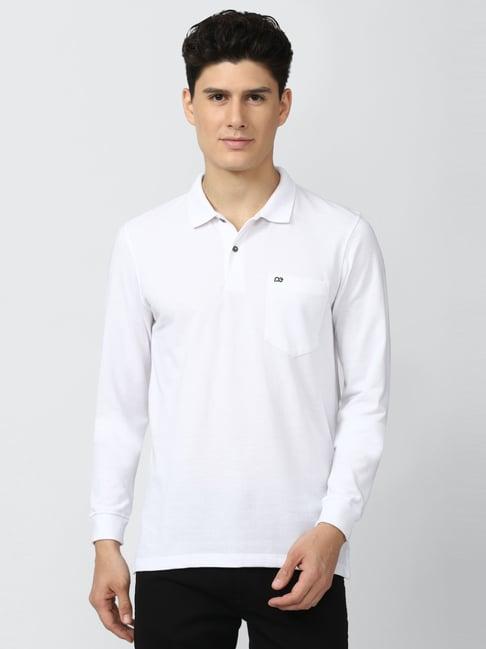 peter england white regular fit polo t-shirts