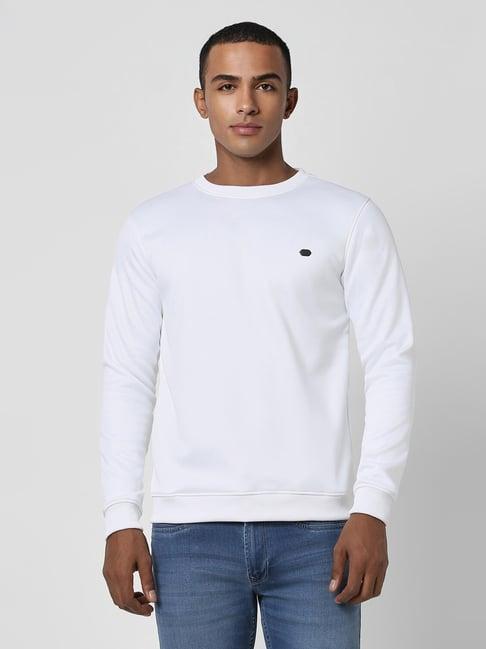 peter england white regular fit sweatshirt