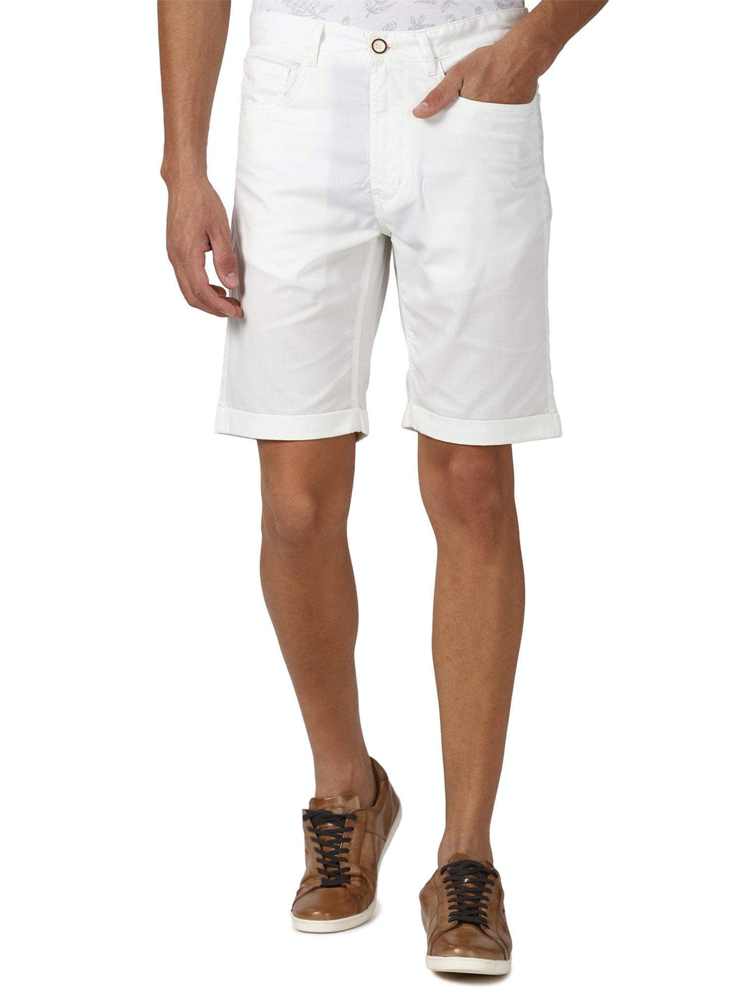 peter england white shorts