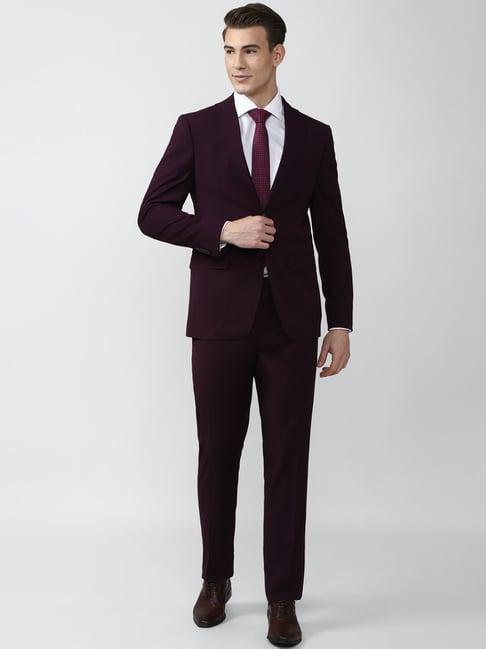 peter england wine slim fit 2-piece suit