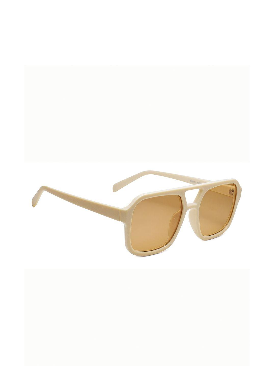 peter jones eyewear  lens & brown square sunglasses with uv protected lens