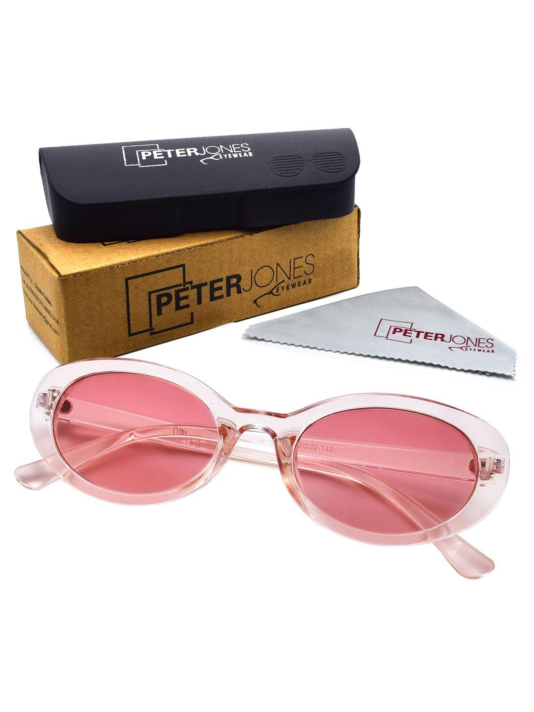 peter jones eyewear oval sunglasses with uv protected lens 13026tpk_s-pink