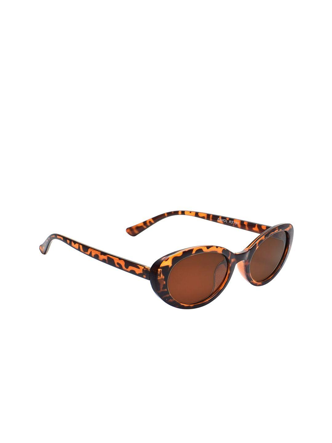 peter jones eyewear printed oval sunglasses with uv protected lens 13026da_s-brown