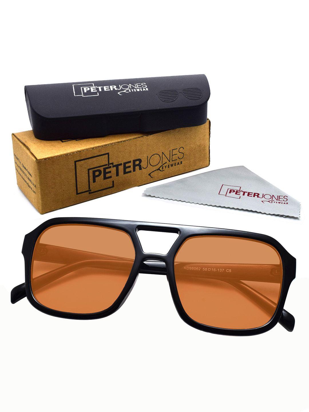 peter jones eyewear square sunglasses with uv protected lens 98062bw