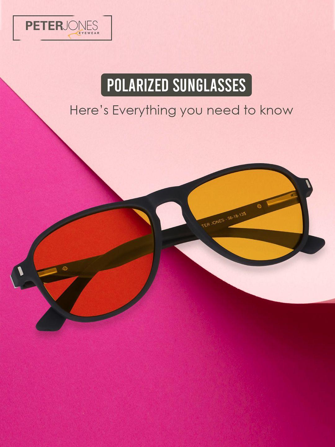 peter jones eyewear unisex aviator sunglasses with polarised lens tr-n011y-d