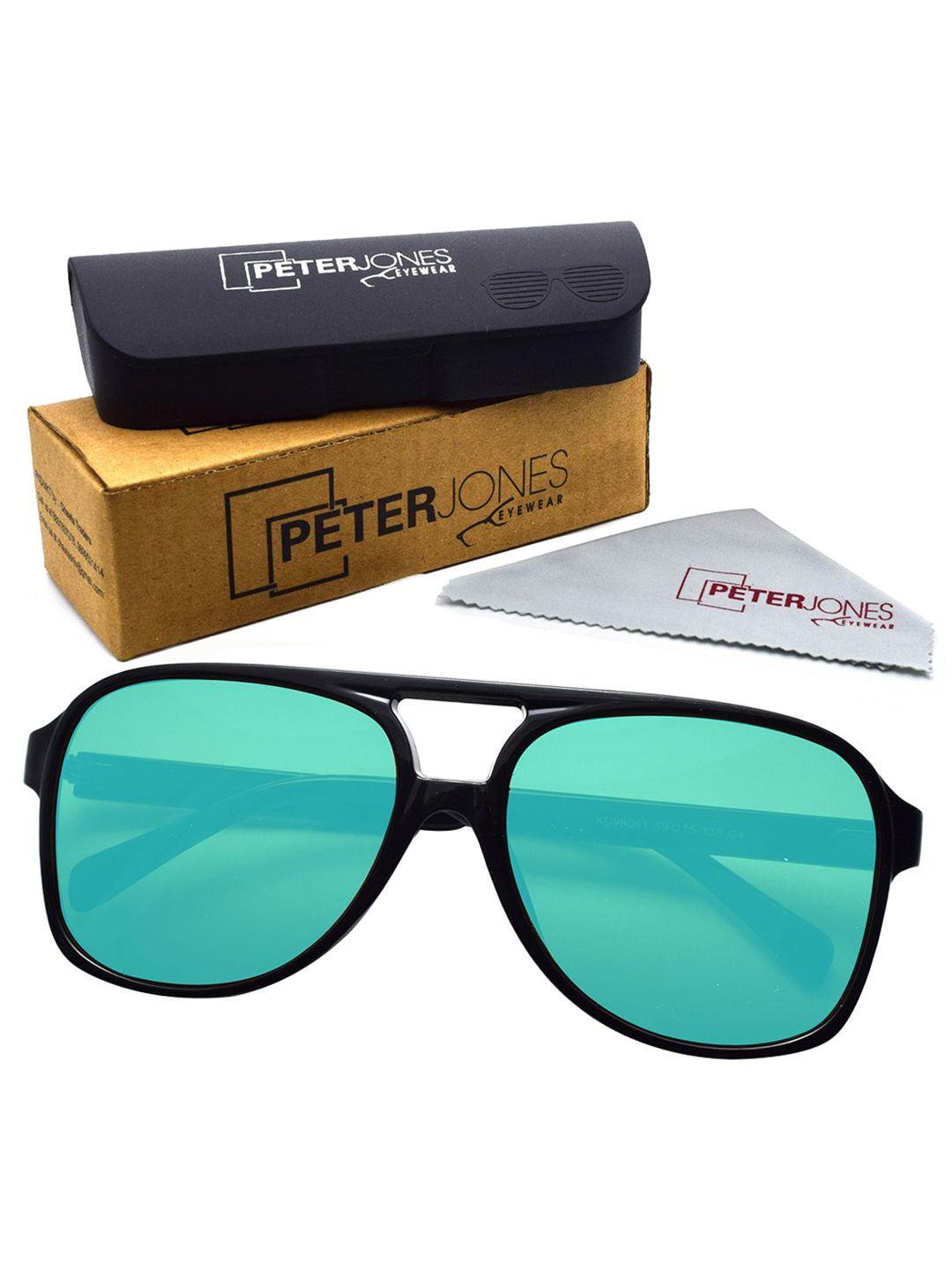 peter jones eyewear unisex aviator sunglasses with uv protected lens 98061bl