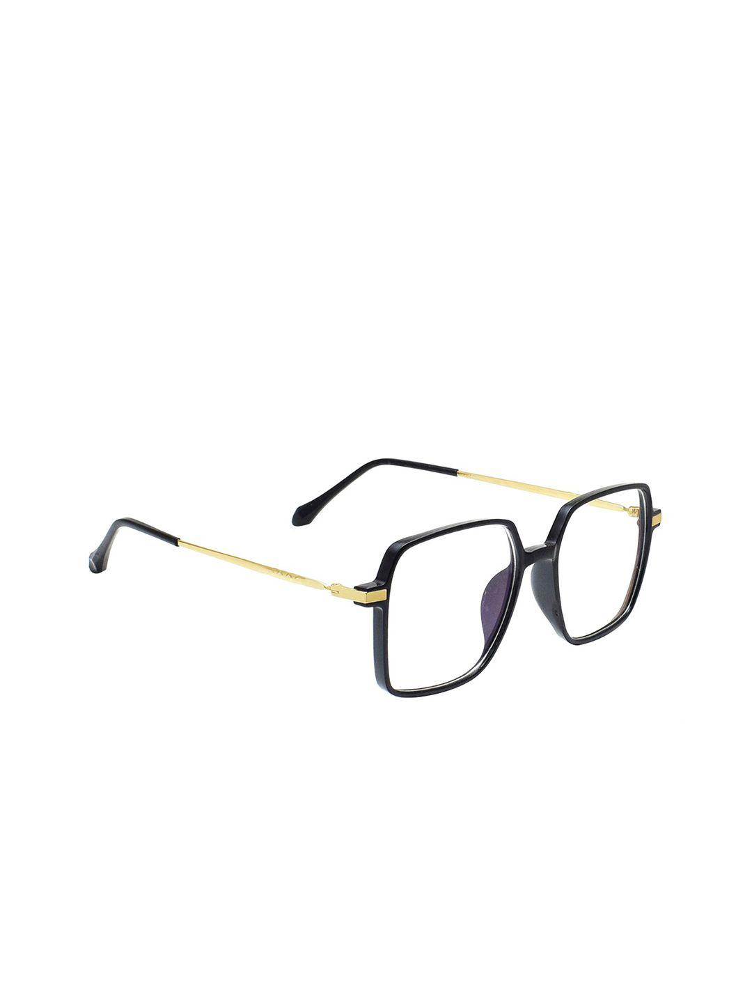 peter jones eyewear unisex black & gold-toned full rim square frames