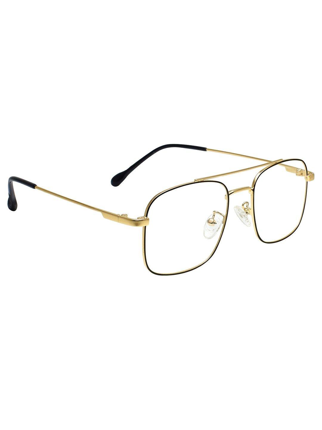peter jones eyewear unisex black & gold-toned full rim square frames