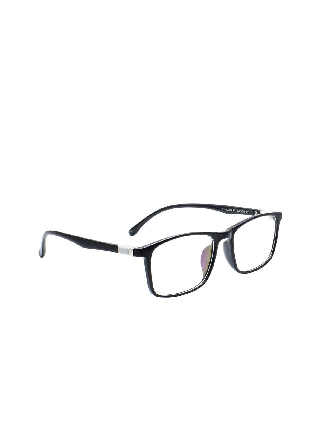 peter jones eyewear unisex black full rim rectangle anti glare frames 1808b-black