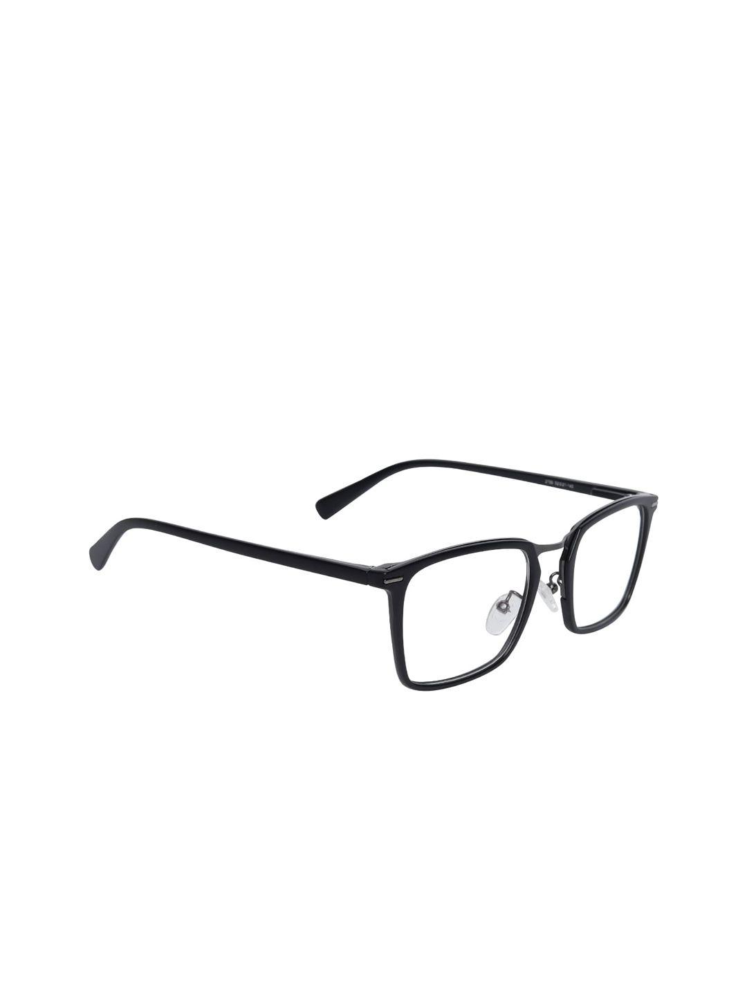 peter jones eyewear unisex black solid anti glare lens full rim optical square frames 2755b