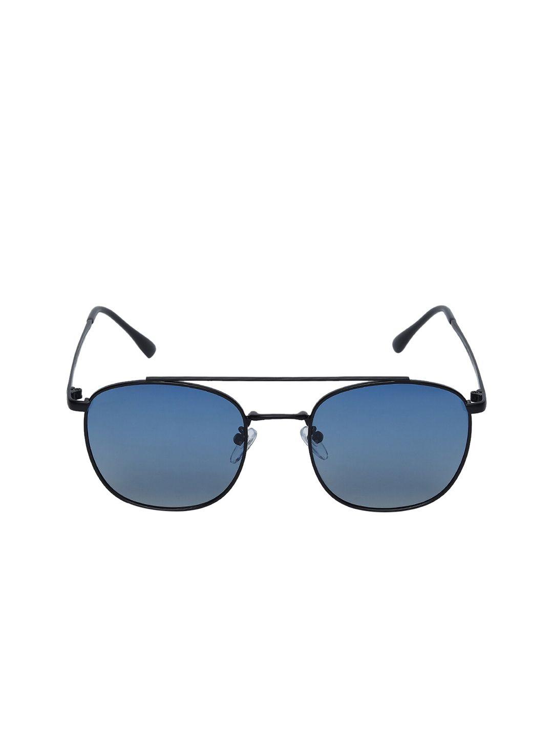 peter jones eyewear unisex blue lens & black round sunglasses - po730bl