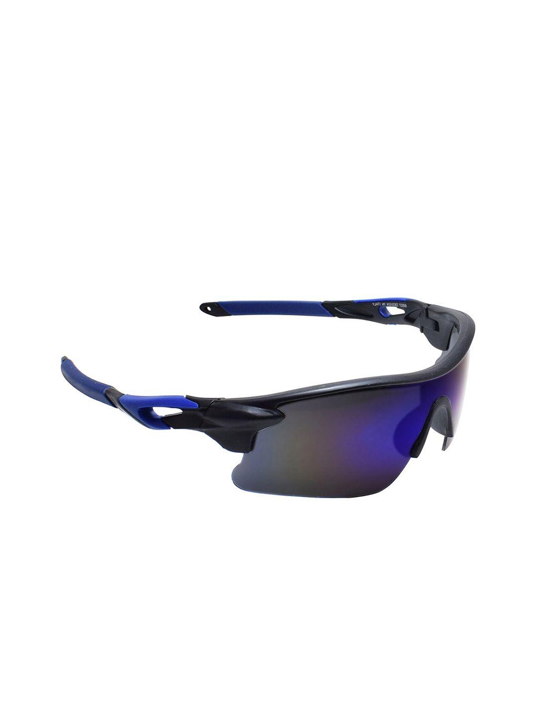 peter jones eyewear unisex blue lens & blue uv protected sports sunglasses m-007bl