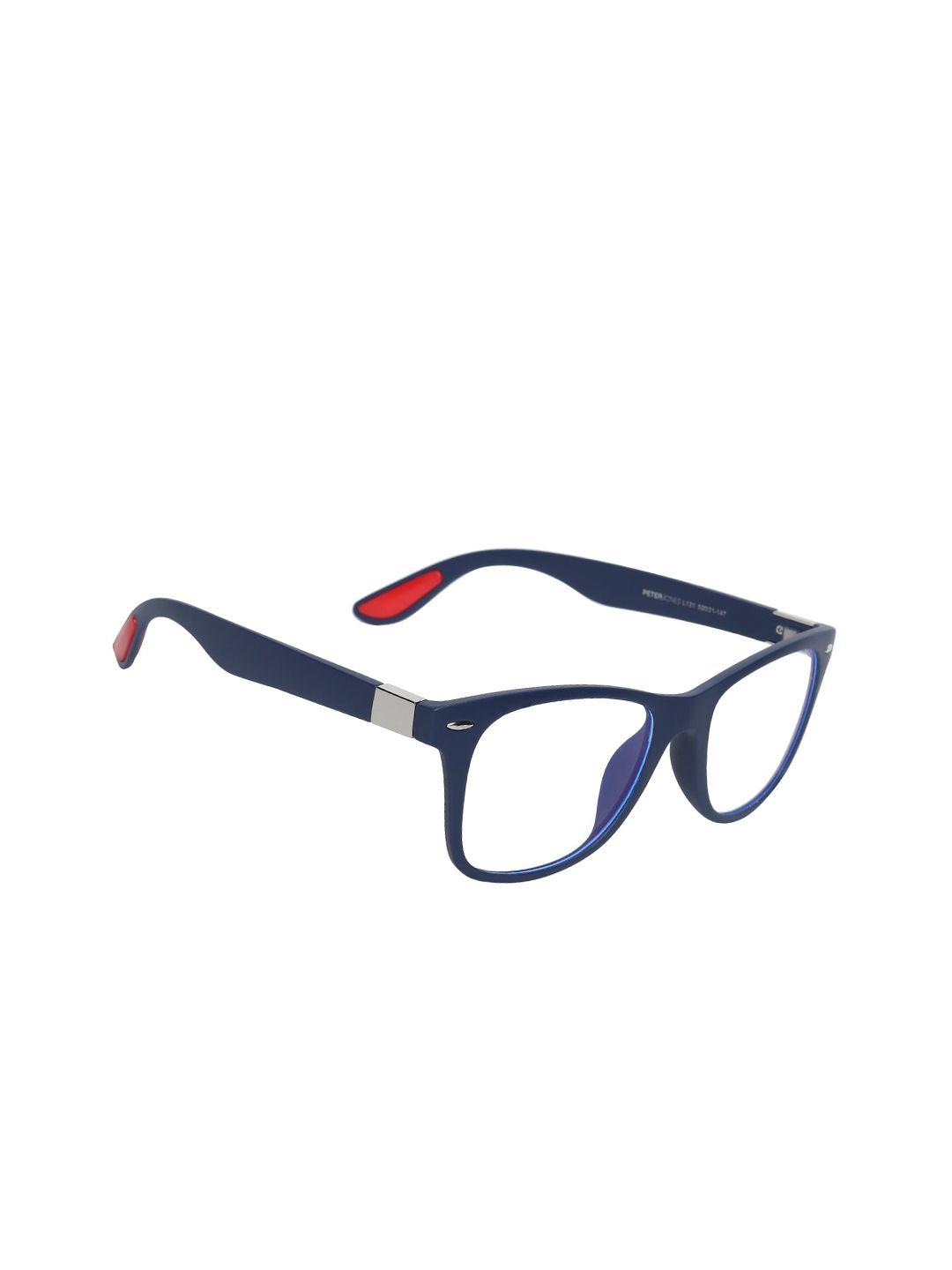 peter jones eyewear unisex blue solid full rim square frames ag121bl