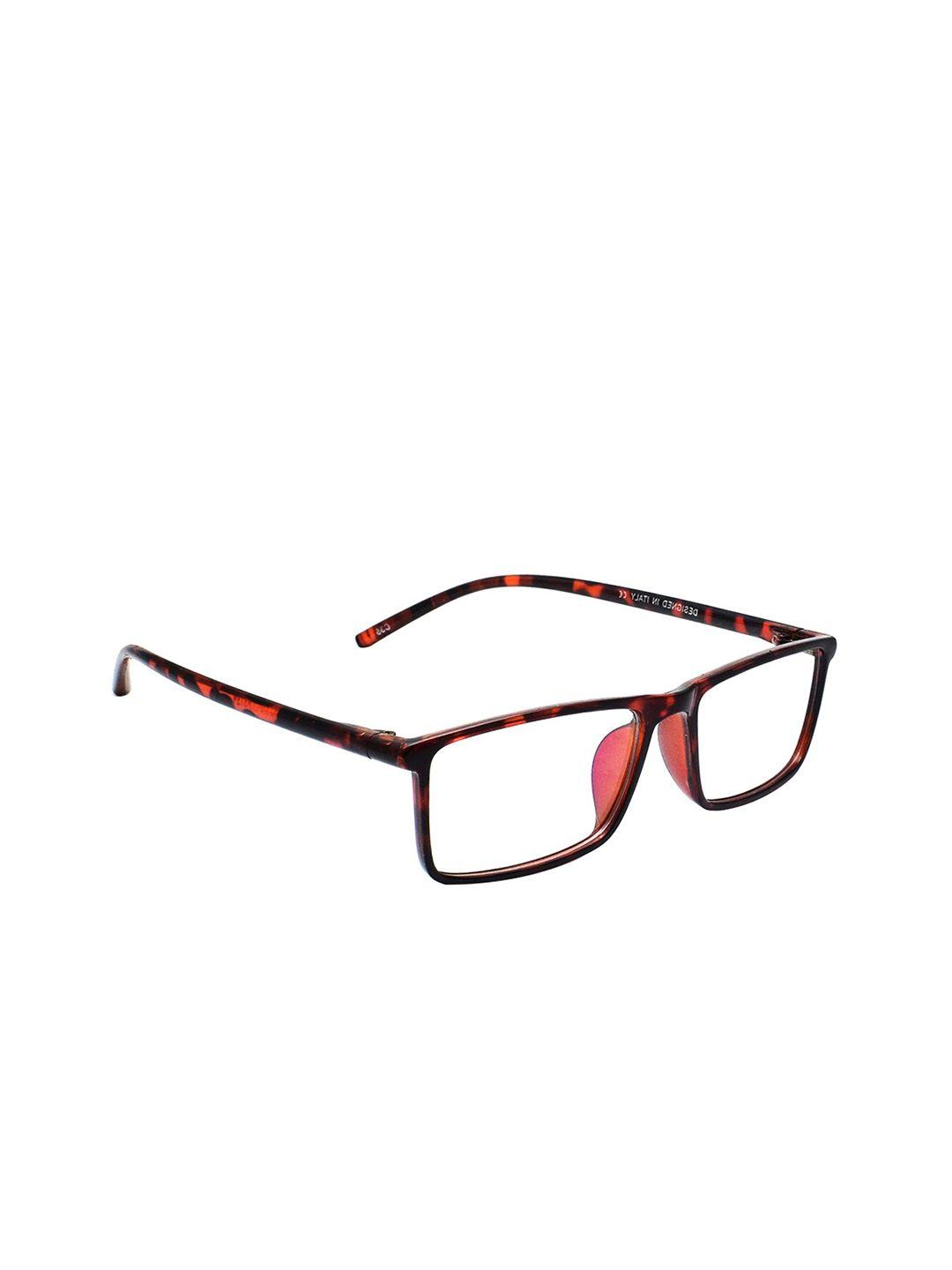 peter jones eyewear unisex brown & red abstract full rim rectangle frames 6059da