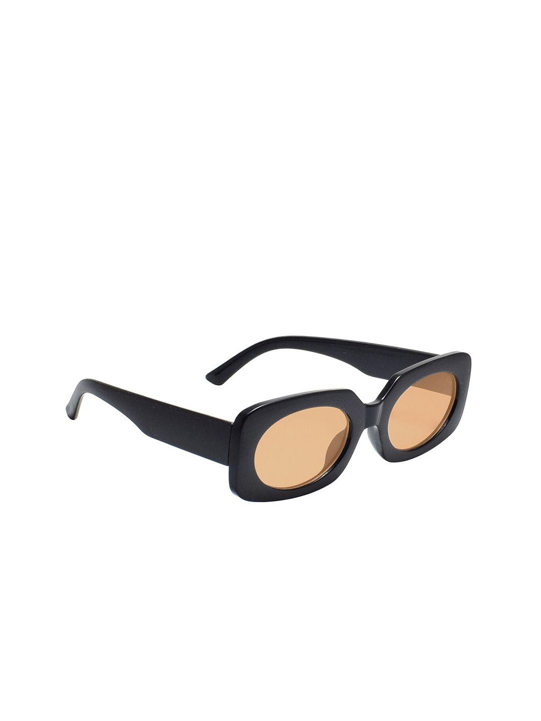 peter jones eyewear unisex brown lens & black square sunglasses with uv protected 13038tb