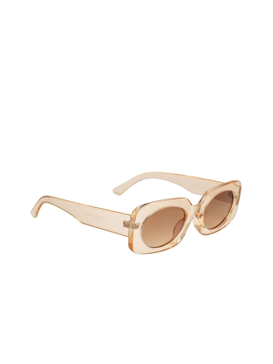 peter jones eyewear unisex brown lens & transparent rectangle sunglasses uv protected lens