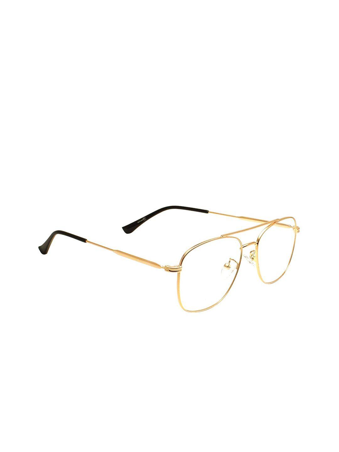 peter jones eyewear unisex gold-toned & black full rim square frames 35021gd-gold