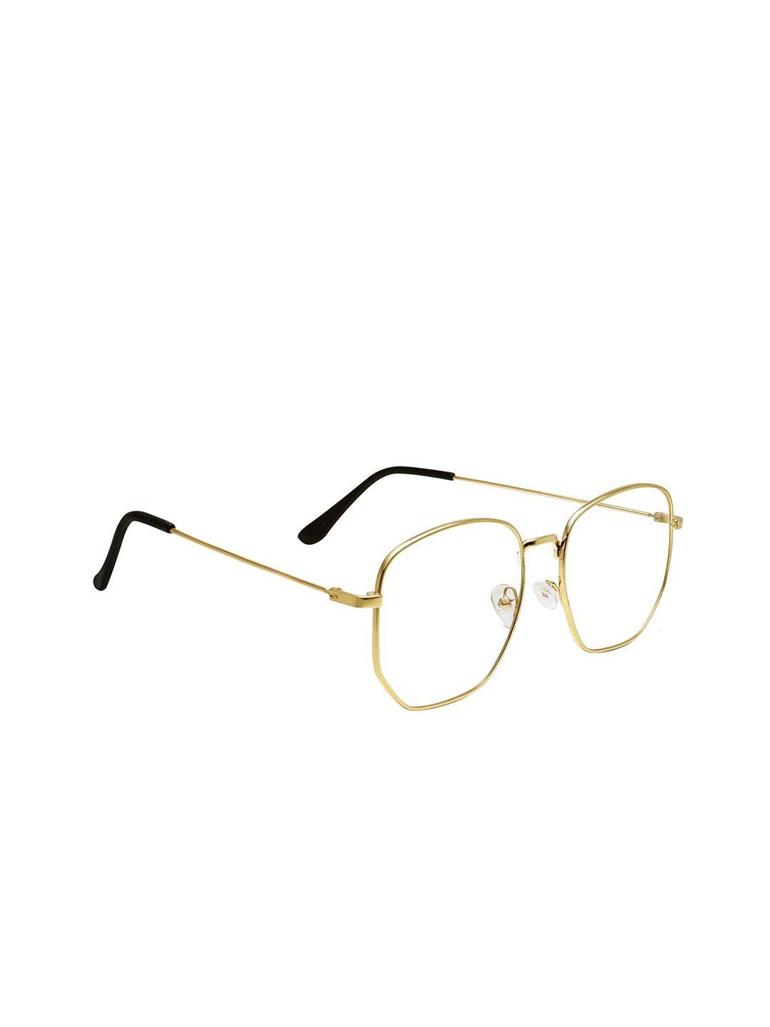 peter jones eyewear unisex gold-toned & blue full rim square frames