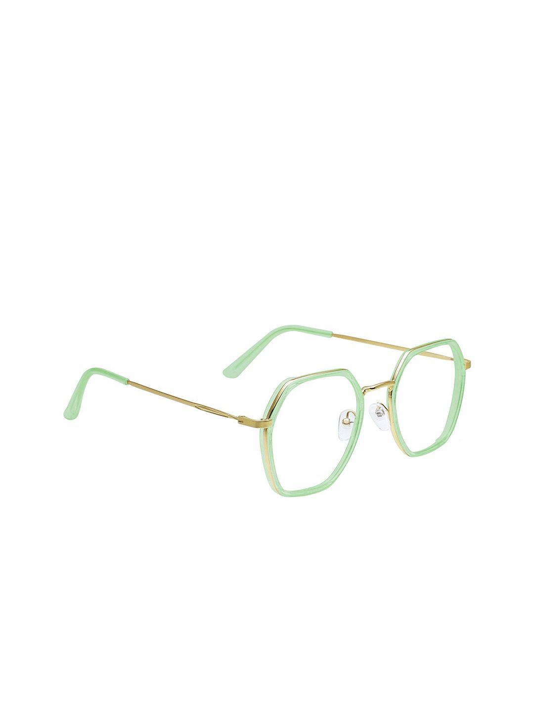 peter jones eyewear unisex green & gold-toned full rim oversized frames