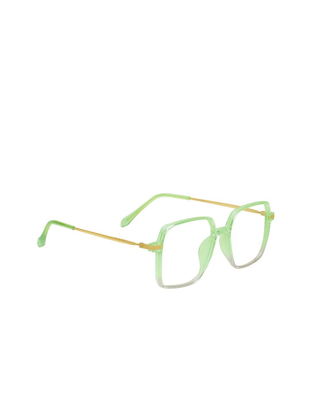 peter jones eyewear unisex green & gold-toned full rim square frames