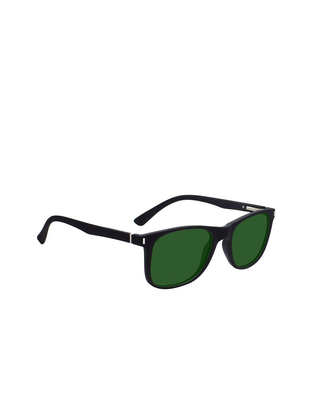 peter jones eyewear unisex green lens & black square sunglasses with uv protected lens
