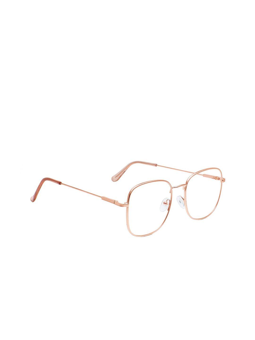 peter jones eyewear unisex pink & rose gold full rim square frames