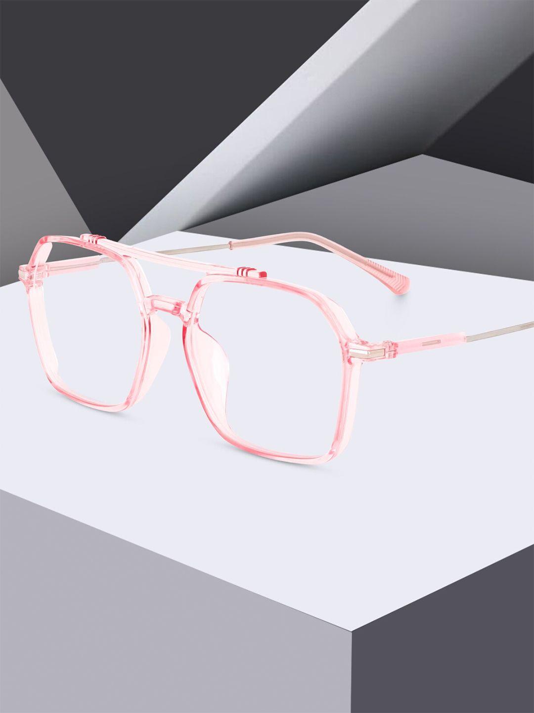peter jones eyewear unisex pink rimless square frames
