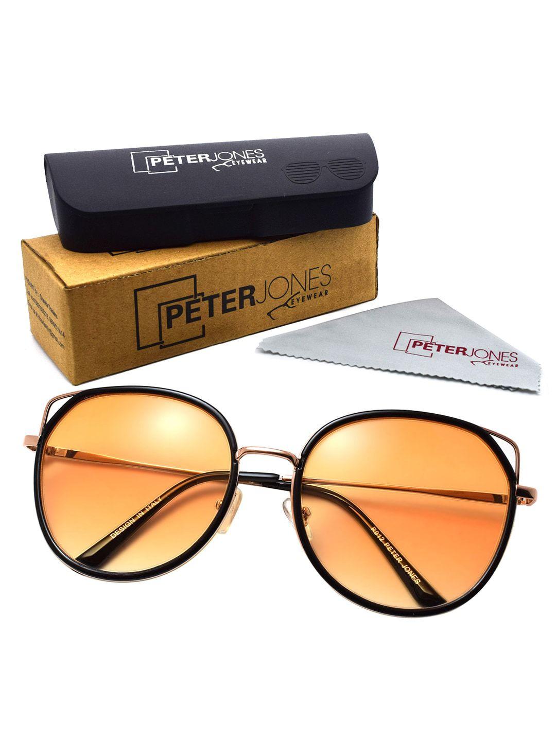 peter jones eyewear unisex round sunglasses with uv protected lens rd012og_s