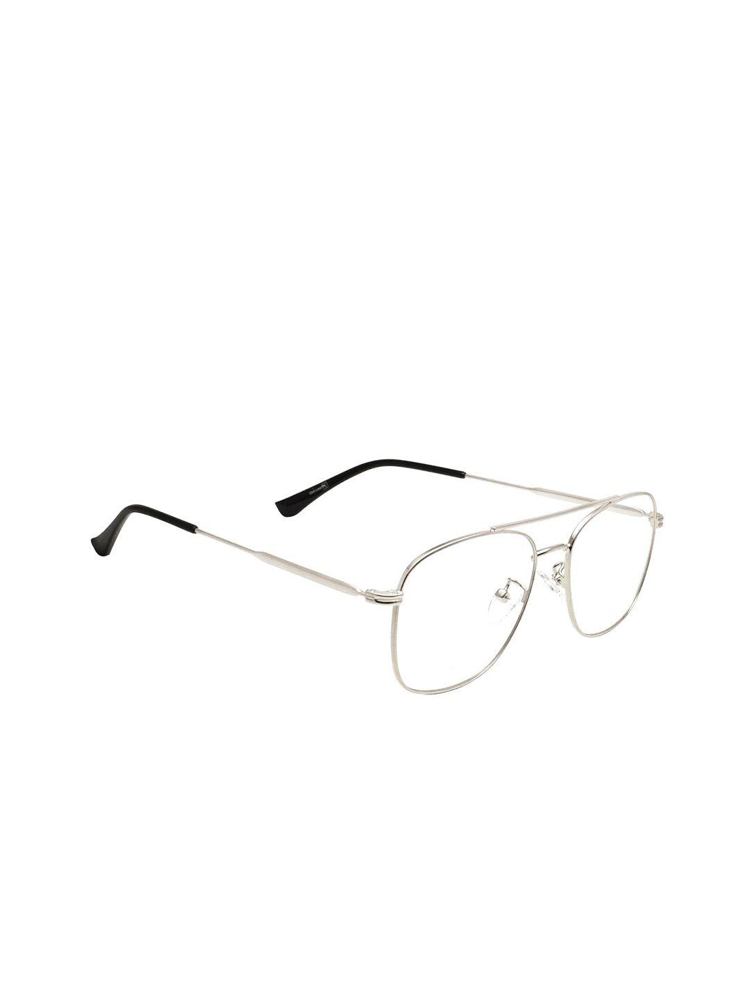 peter jones eyewear unisex silver-toned & black full rim square frames