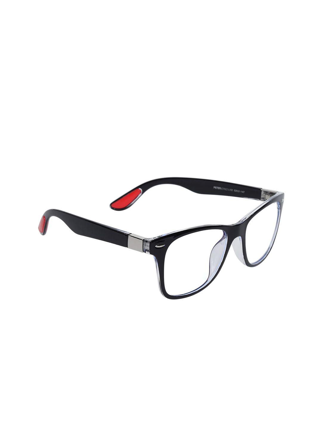 peter jones eyewear unisex solid uv 400, ag030 light blocking full rim optical rectangle frames