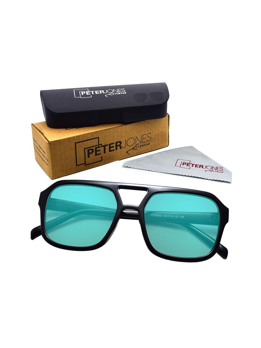 peter jones eyewear unisex square sunglasses with uv protected lens 98062bl_s