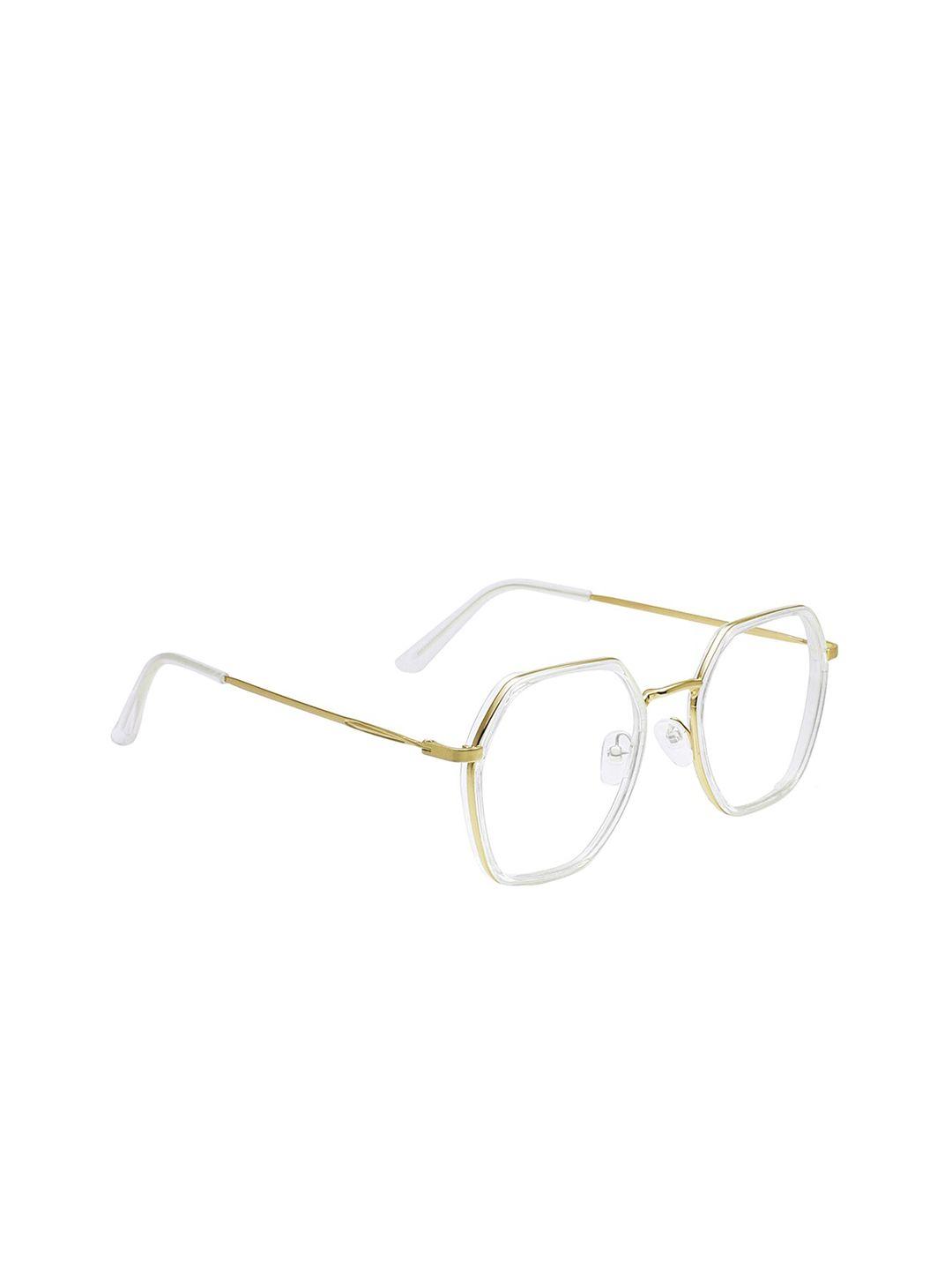 peter jones eyewear unisex transparent & gold-toned full rim square frames