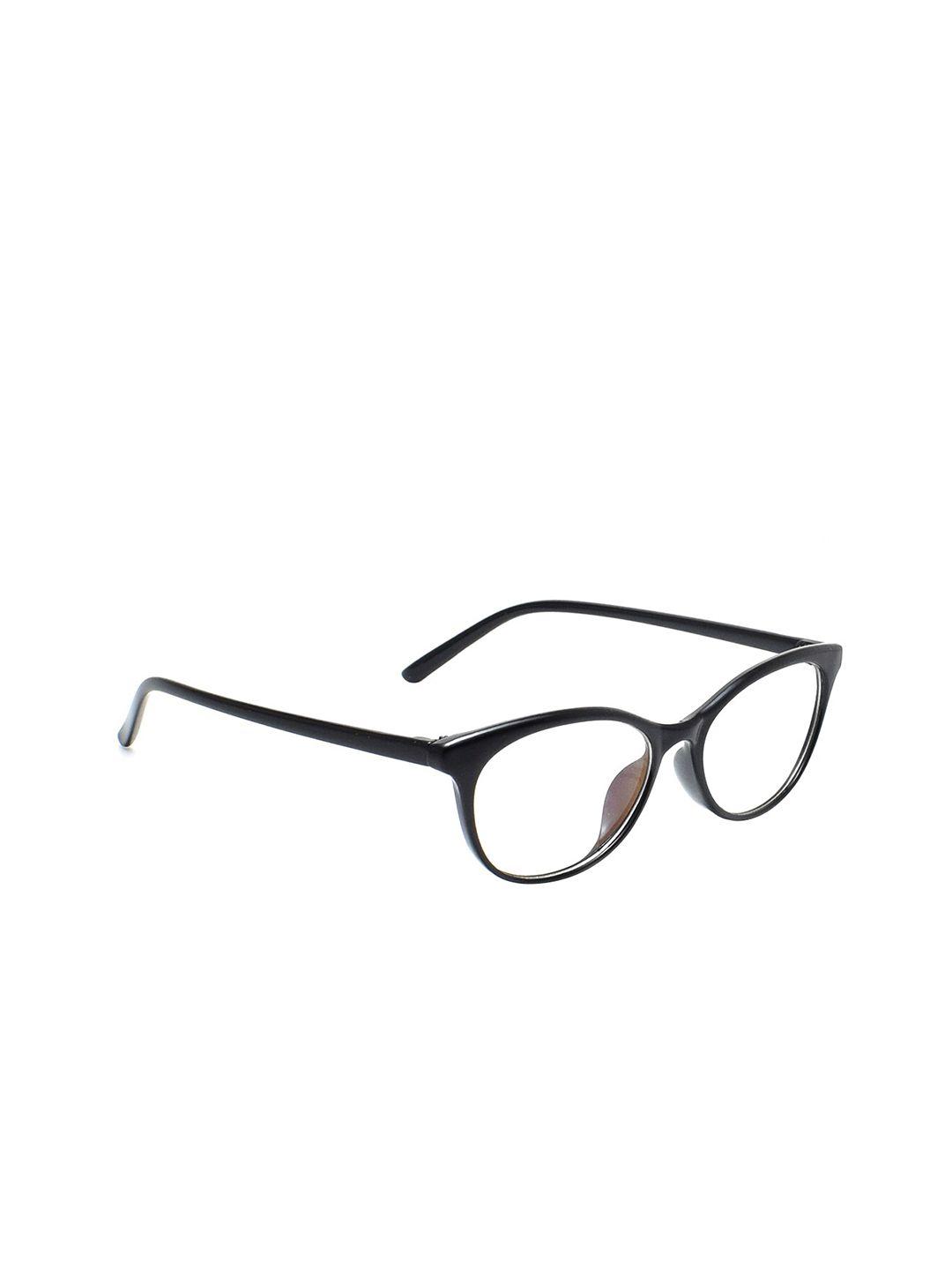 peter jones eyewear women black  & transparent anti glare glasses  full rim cateye frames