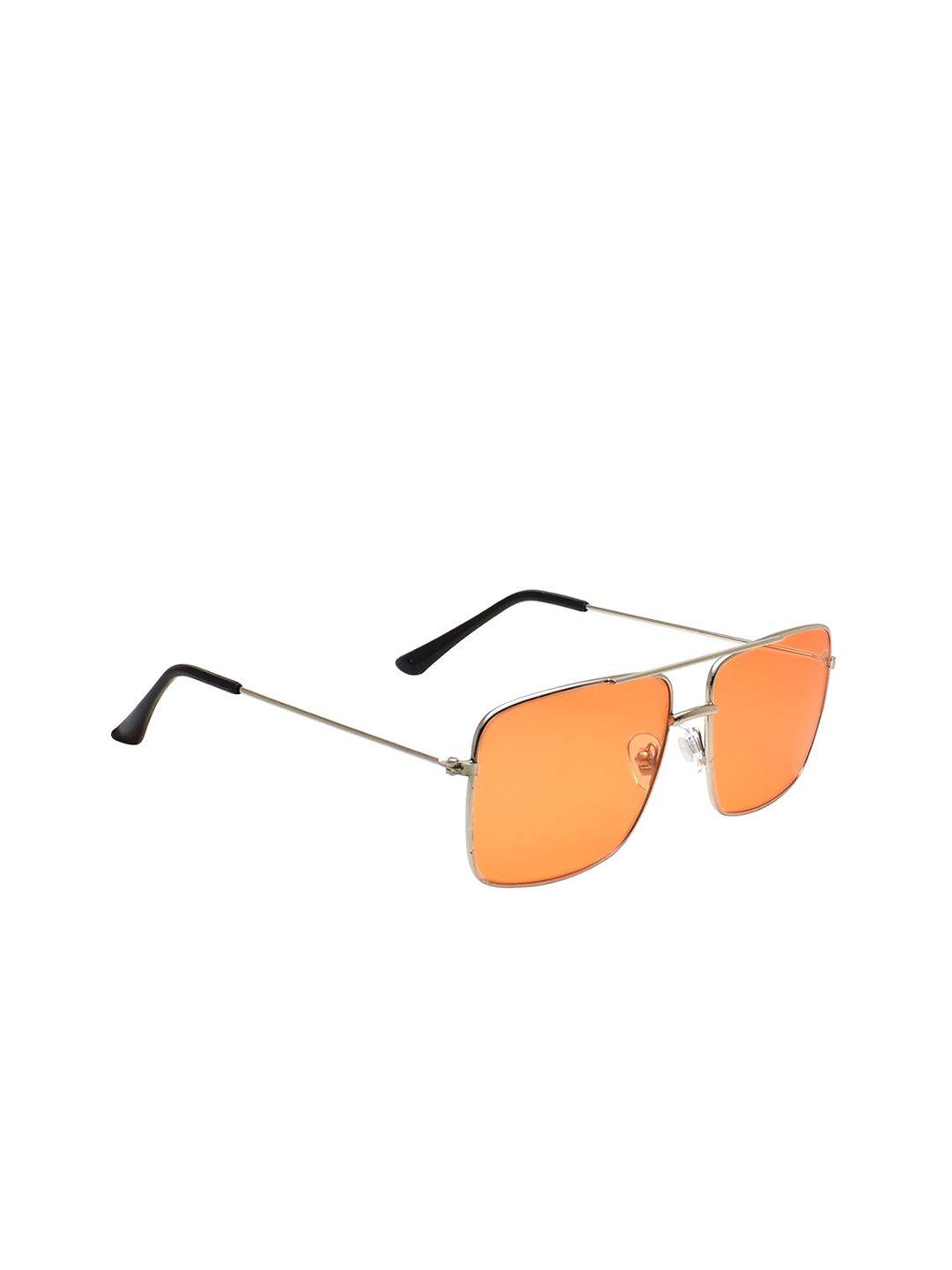 peter jones eyewear women orange lens & gold-toned square sunglasses st001og