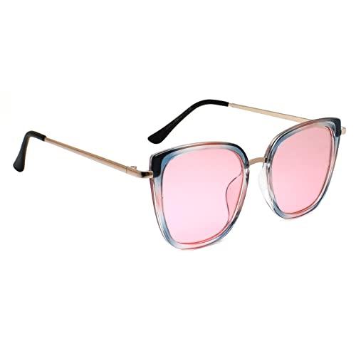 peter jones uv protected retro cateye sunglasses for women/girls (rd018pk)