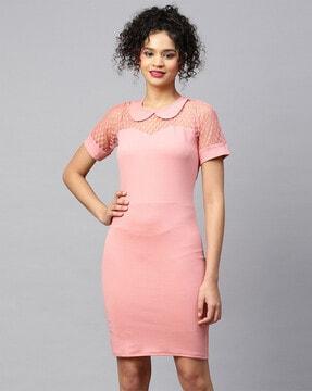 peter pan-collar bodycon dress