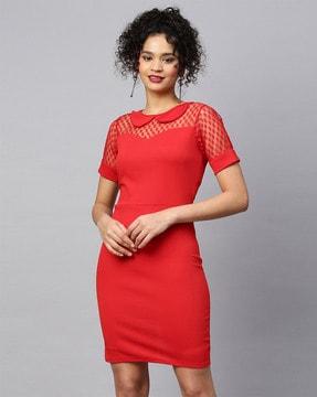 peter pan-collar bodycon dress