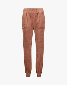 petite velours joggers with relaxed pockets