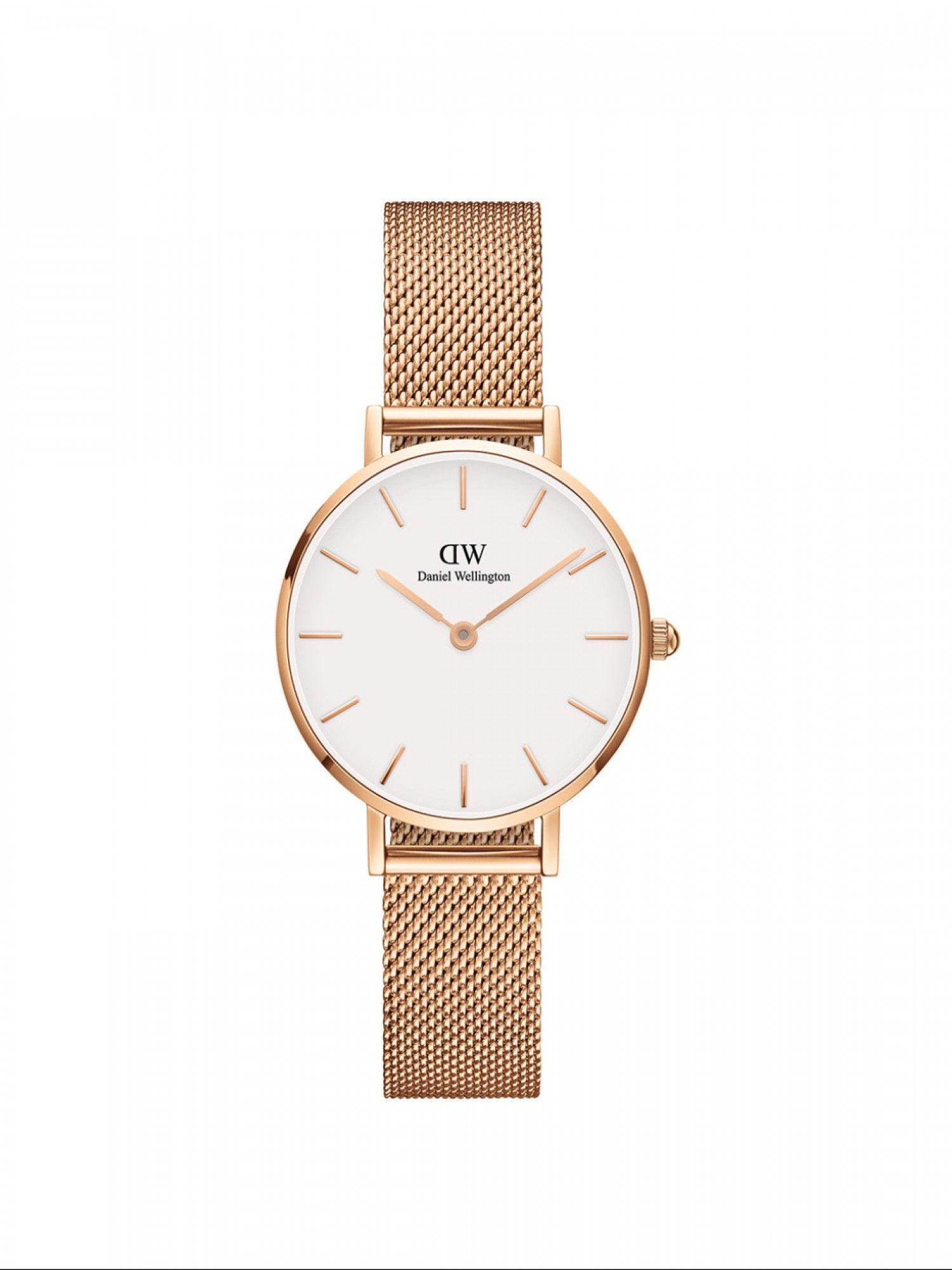 petite melrose rose gold & white watch for women