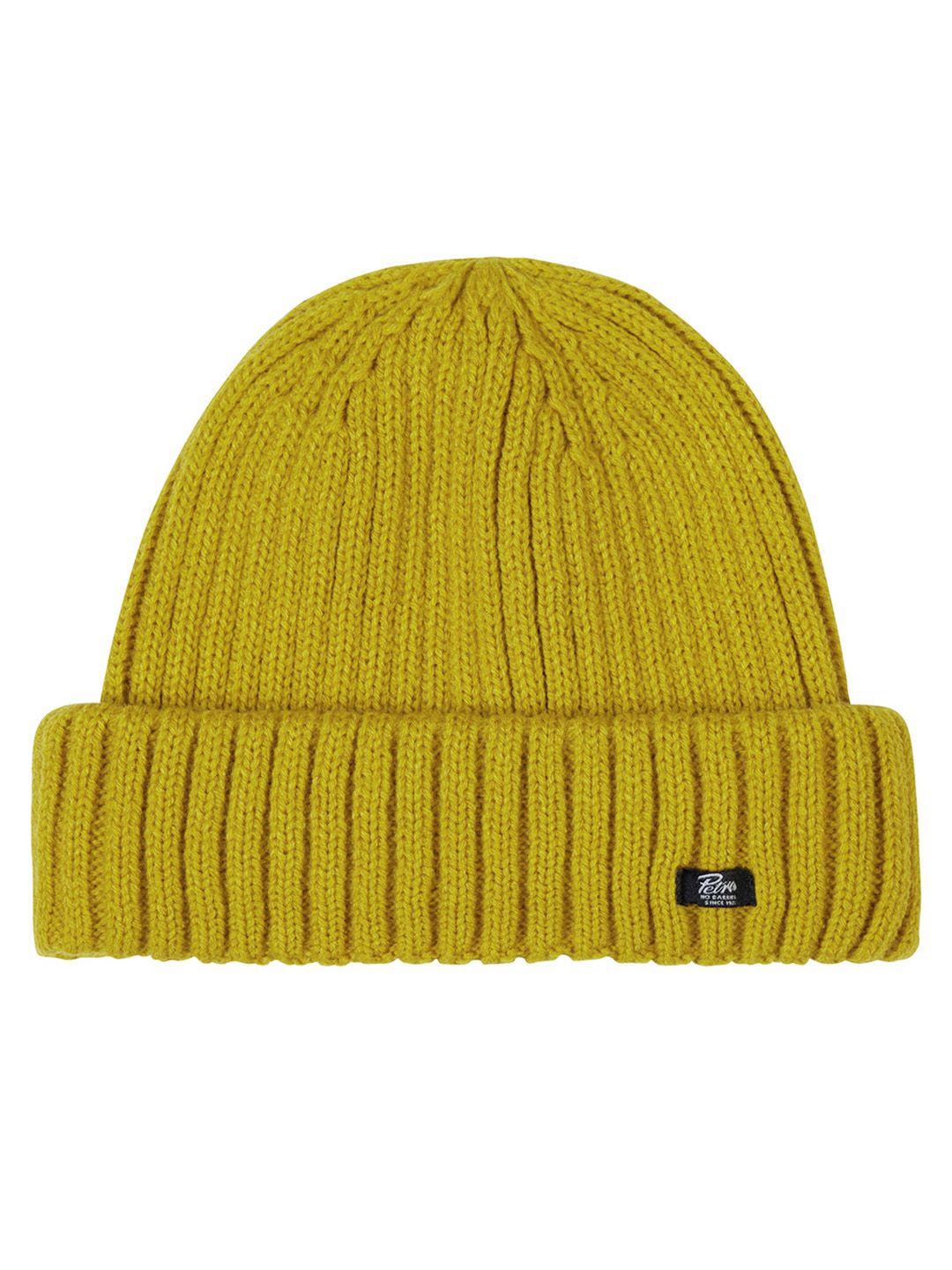 petrol men acrylic self design ribbed beanie