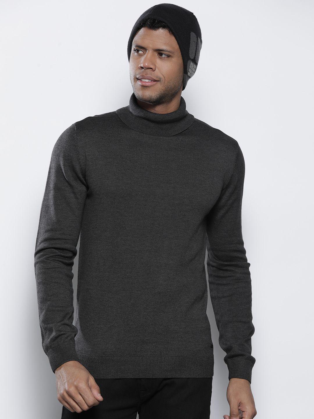 petrol solid turtle neck pullover