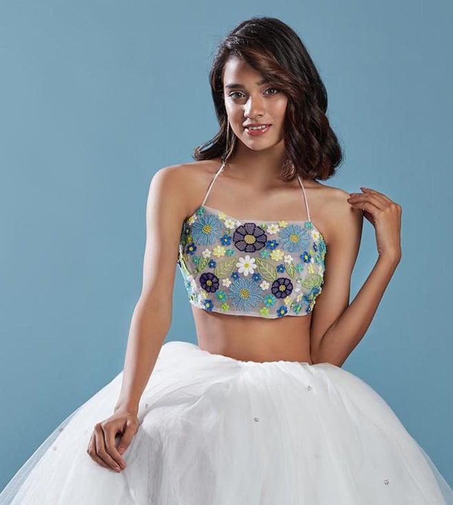 phatakaa multi the bridesmaid shop sequin crop top