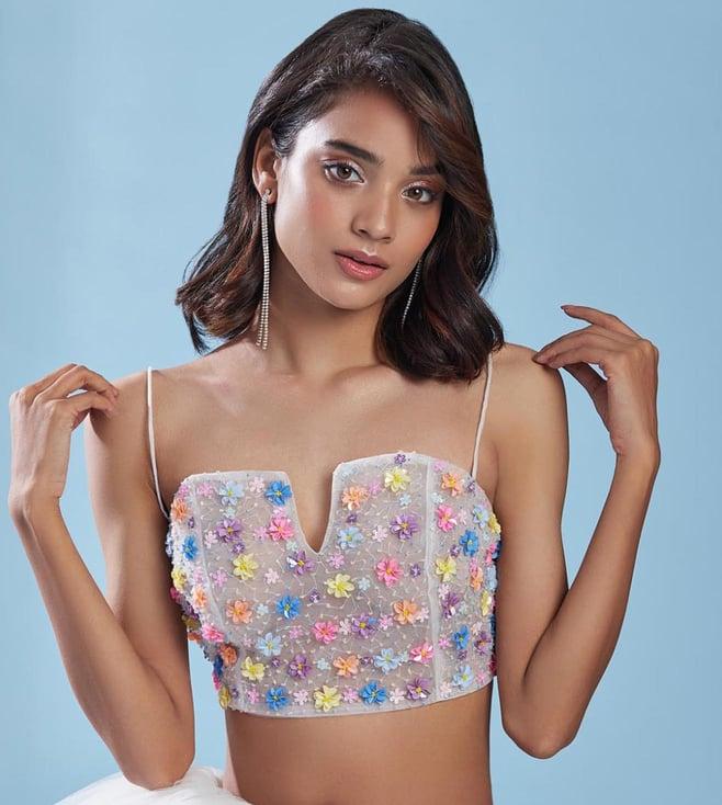 phatakaa multicoloured the bridesmaid shop sequin crop top